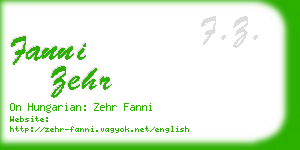 fanni zehr business card